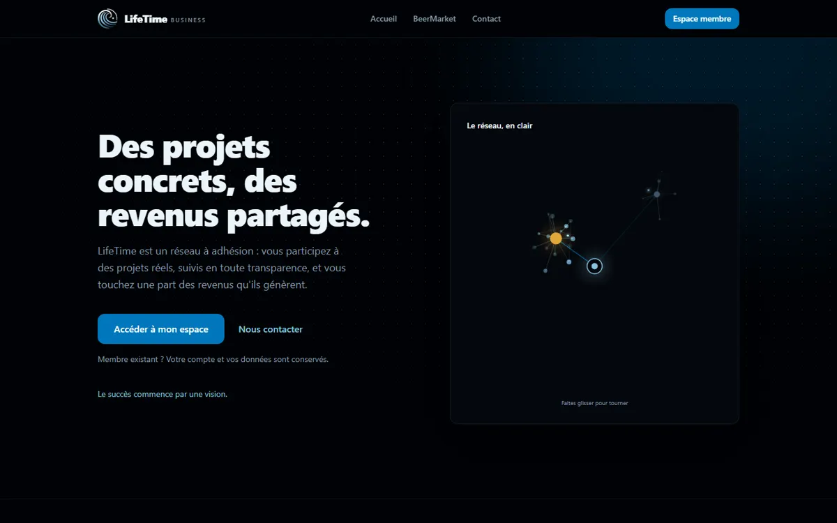 Accueil du site LifeTime Business