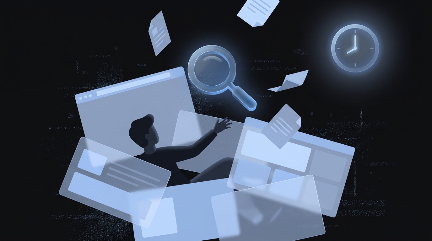 Avant : des heures de recherche dans des dizaines d'onglets