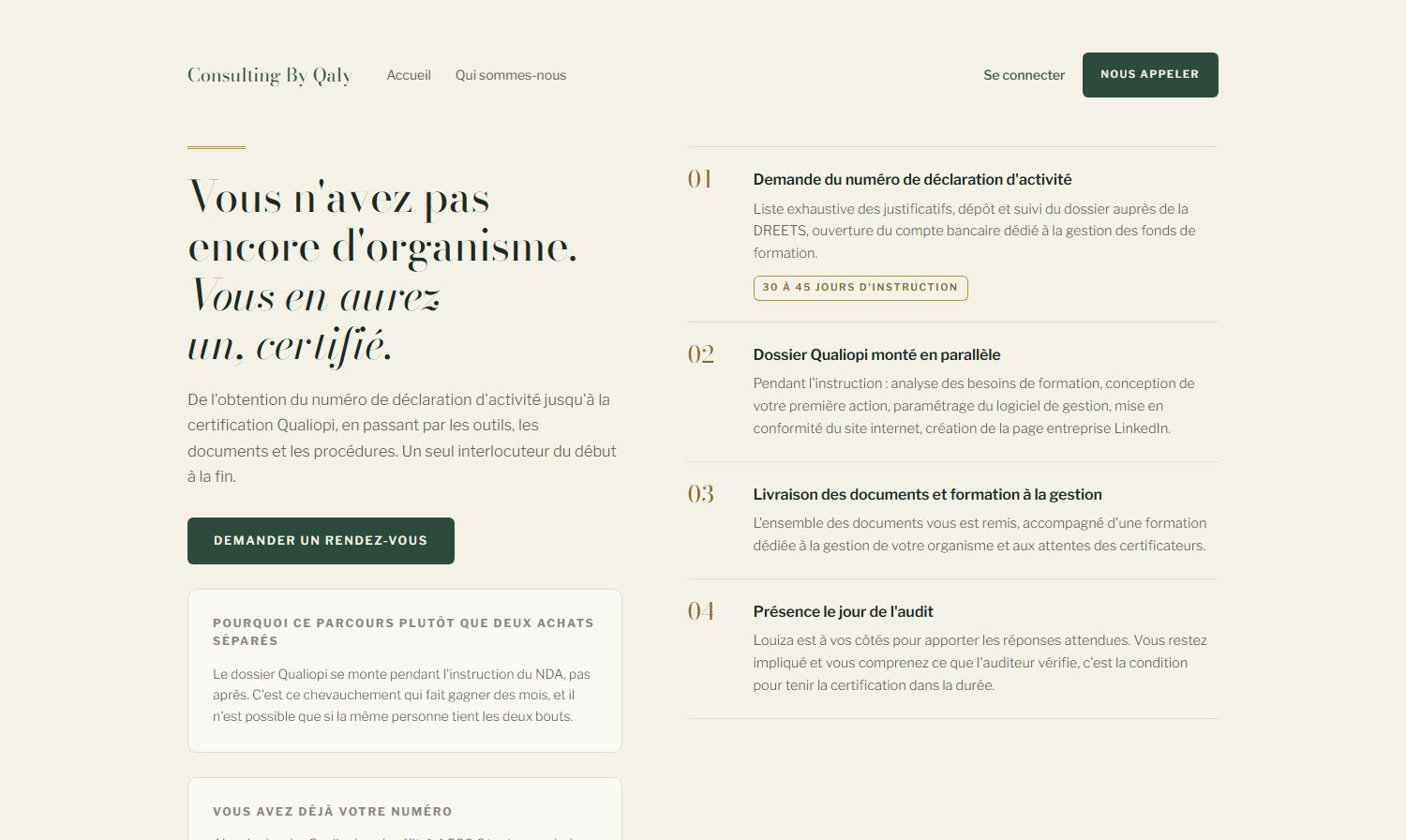 Refonte · le parcours, du numéro d'activité à la certification