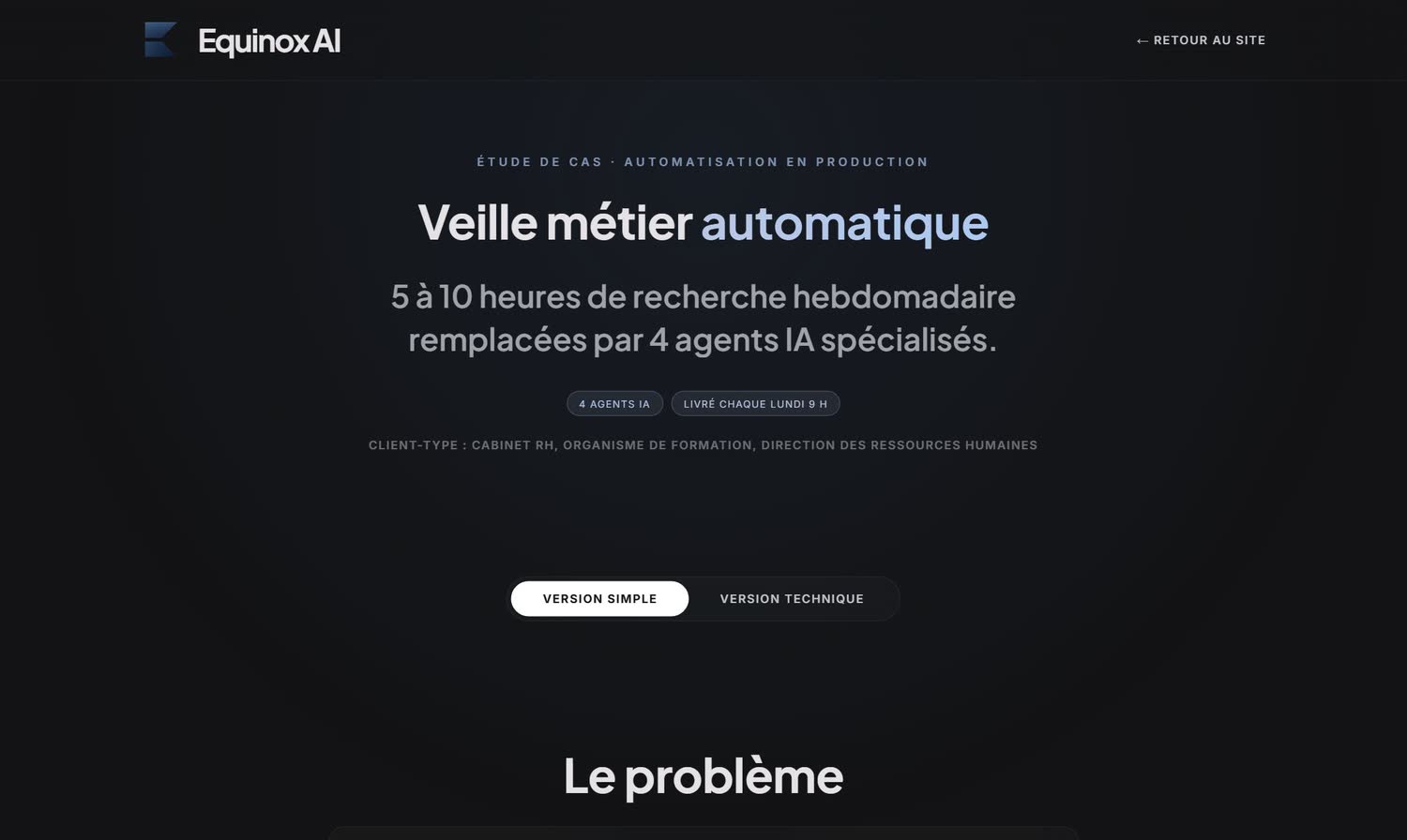 Étude de cas · veille métier automatique
