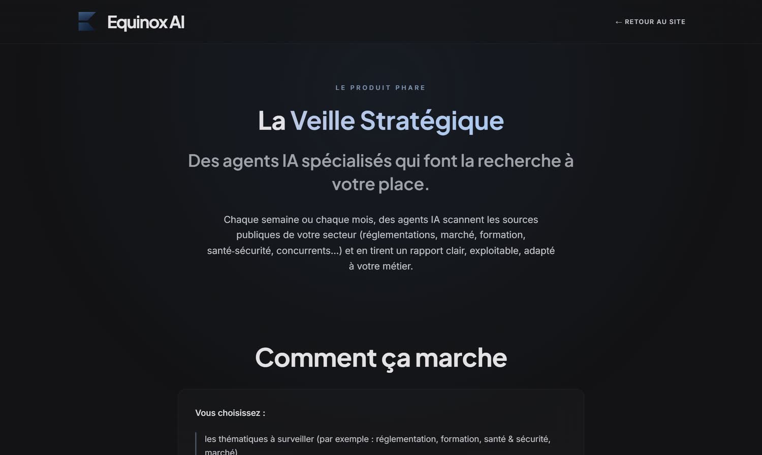 Produit phare · la Veille Stratégique