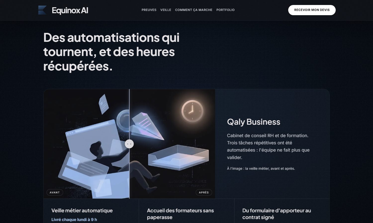 Les preuves · des automatisations en production, avant et après