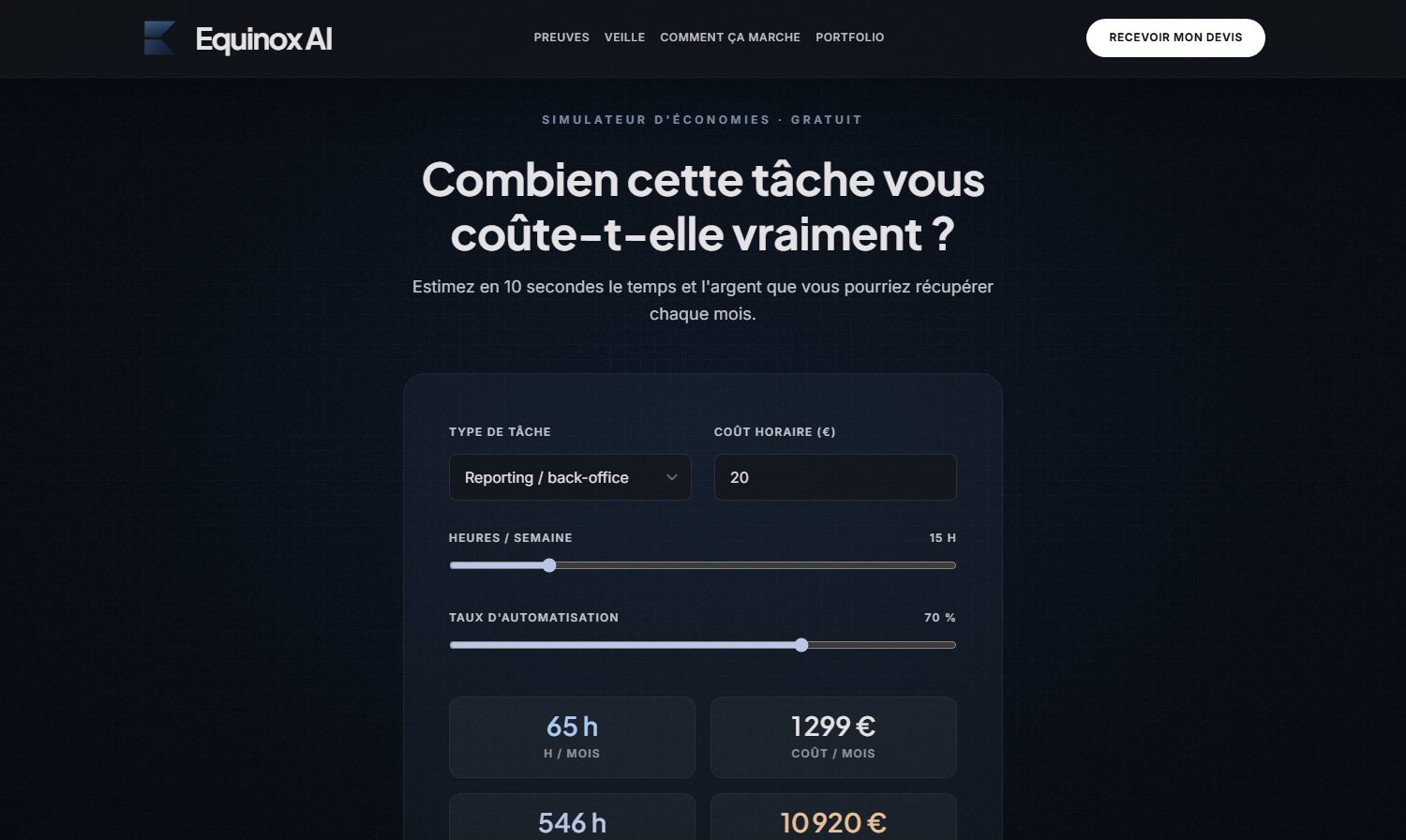 Simulateur · combien cette tâche vous coûte-t-elle vraiment